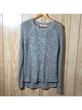 Faded Glory Gray Multicolor Round Neck Long Sleeve Sweater M